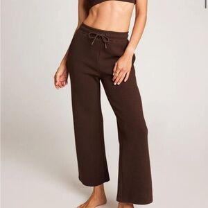 Waffle Knit Cropped Track Pant